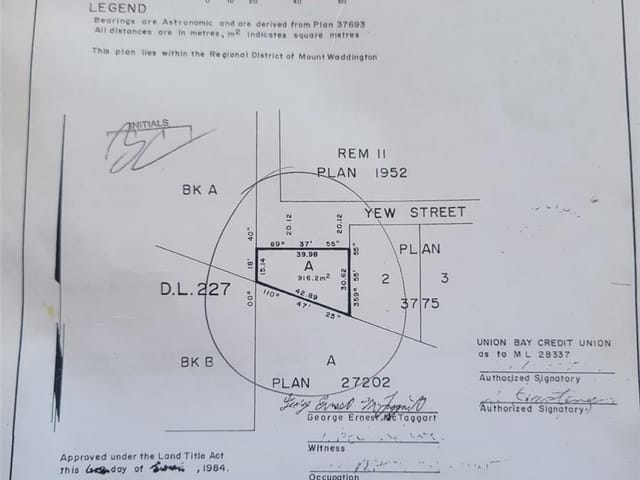 Lot for sale in Alert Bay, Lot a Yew St, 1012325 | Realtylink.org