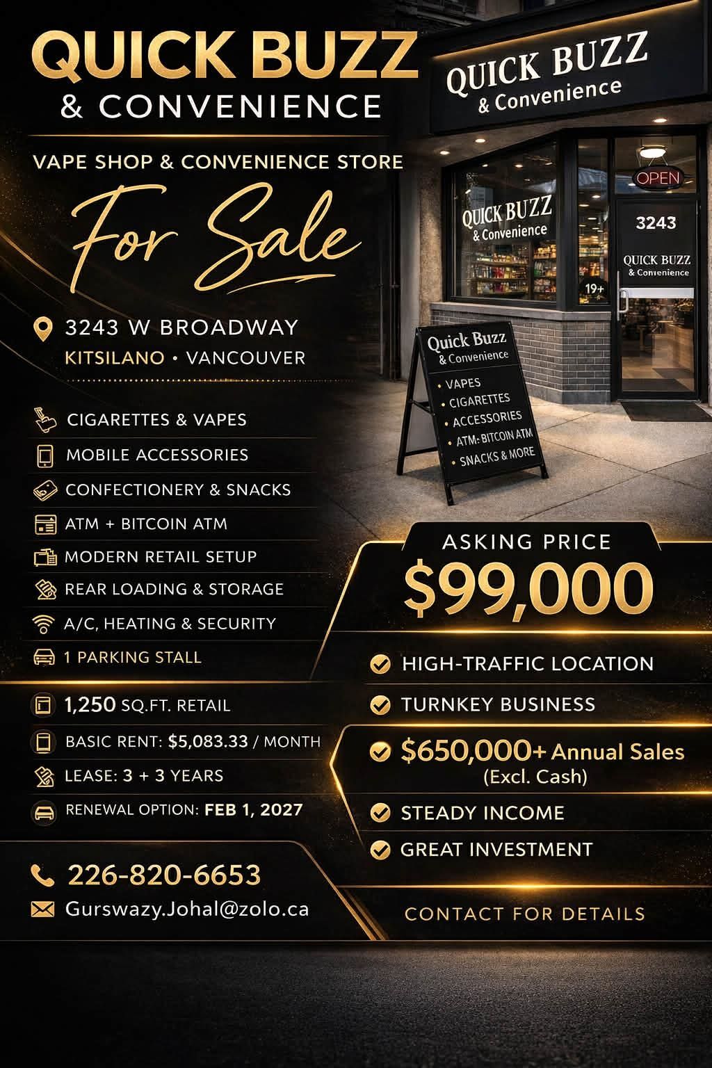 Business for sale in Vancouver, Vancouver West, 3243 W Broadway, 224982135 | Realtylink.org