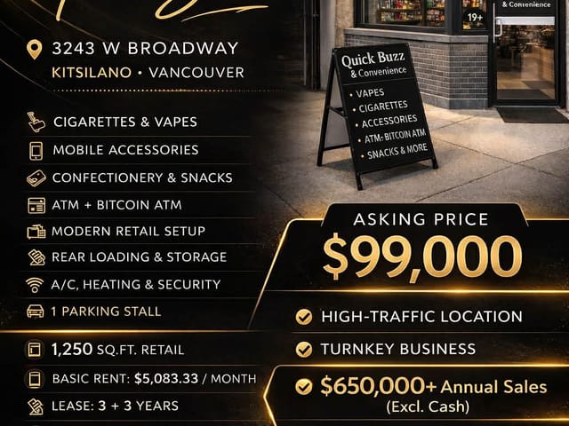 Business for sale in Vancouver, Vancouver West, 3243 W Broadway, 224982135 | Realtylink.org