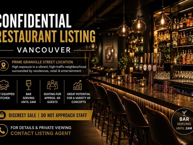 Business for sale in Vancouver, Vancouver West, 11656 Confidential, 224986144 | Realtylink.org