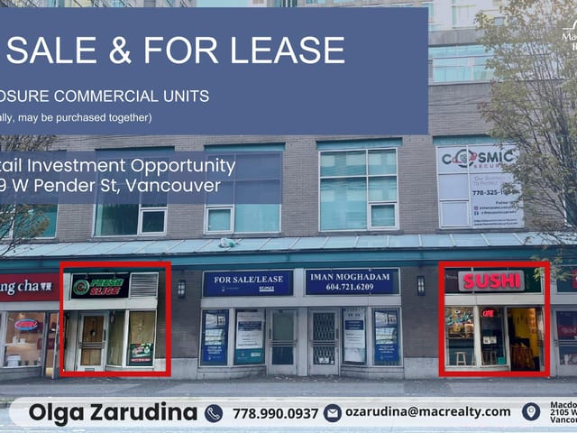 Retail for sale in Vancouver, Vancouver West, 549 W Pender Street, 224986178 | Realtylink.org