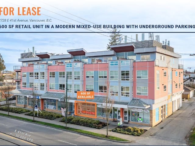 Retail for lease in Vancouver, Vancouver East, 2728 E 41st Avenue, 224988234 | Realtylink.org