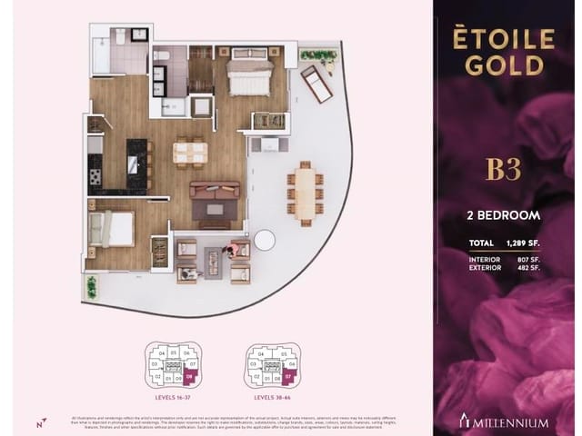 Apartment for sale in Burnaby, Burnaby North, 2808 2266 Springer Avenue, 263089014 | Realtylink.org