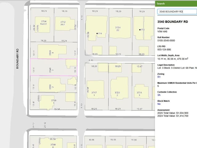 Lot for sale in Burnaby, Burnaby South, 3540 Boundary Road, 263101115 | Realtylink.org