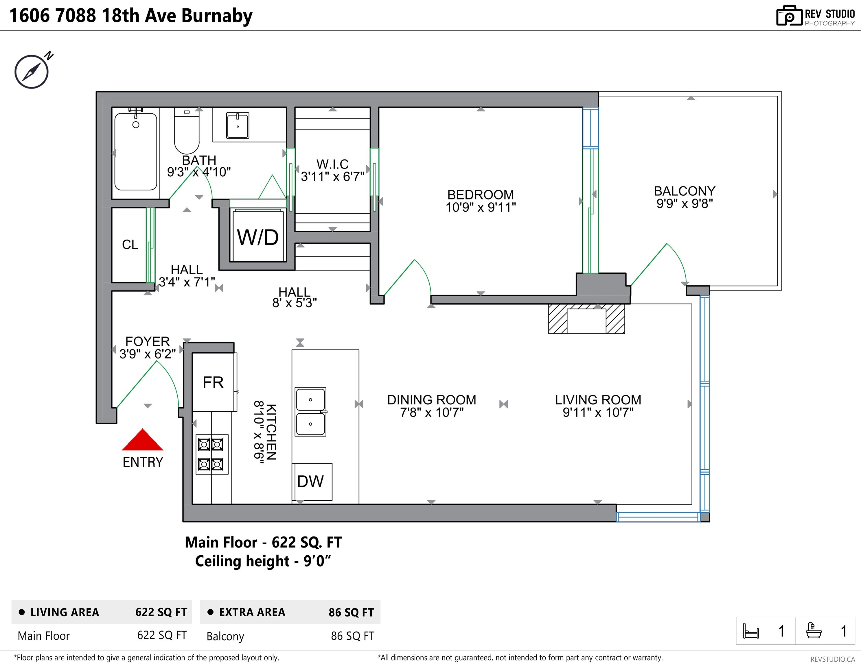 Apartment for sale in Burnaby, Burnaby East, 1606 7088 18th Avenue, 263105920 | Realtylink.org