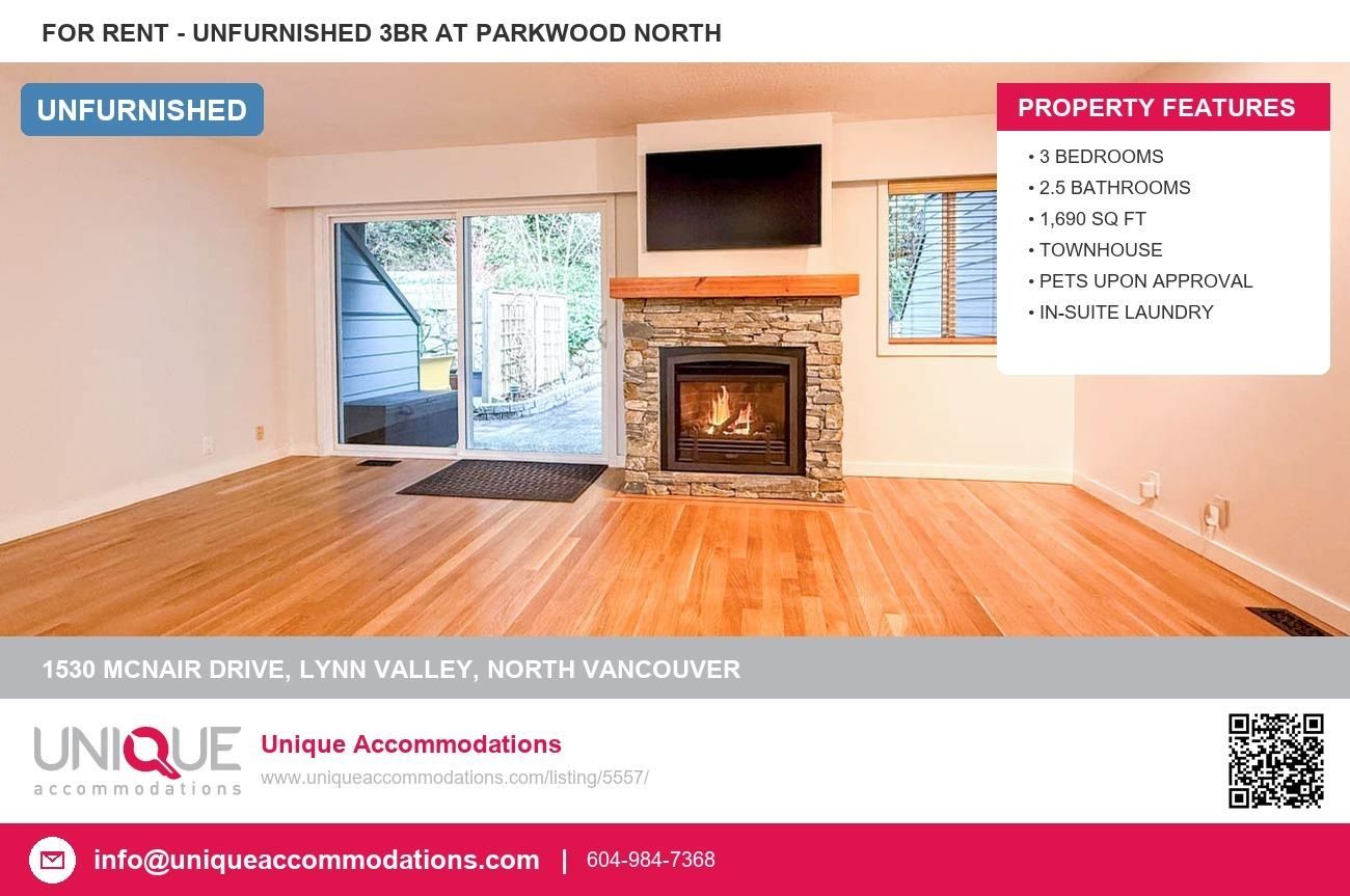 Townhouse for rent in North Vancouver, North Vancouver, 1530 McNair Drive, 263121122 | Realtylink.org