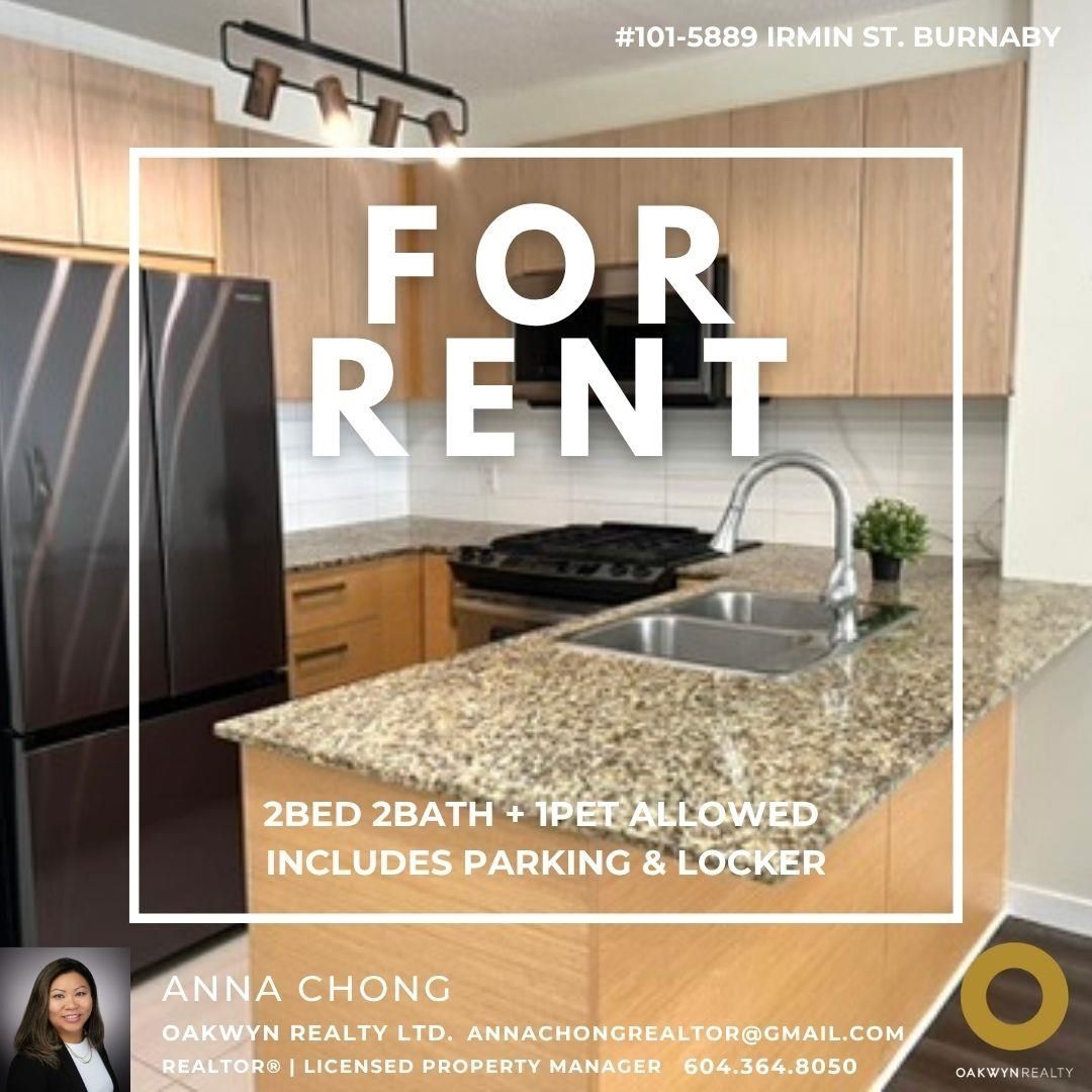 Apartment for rent in Burnaby, Burnaby South, 101 5889 Irmin Street, 263123795 | Realtylink.org