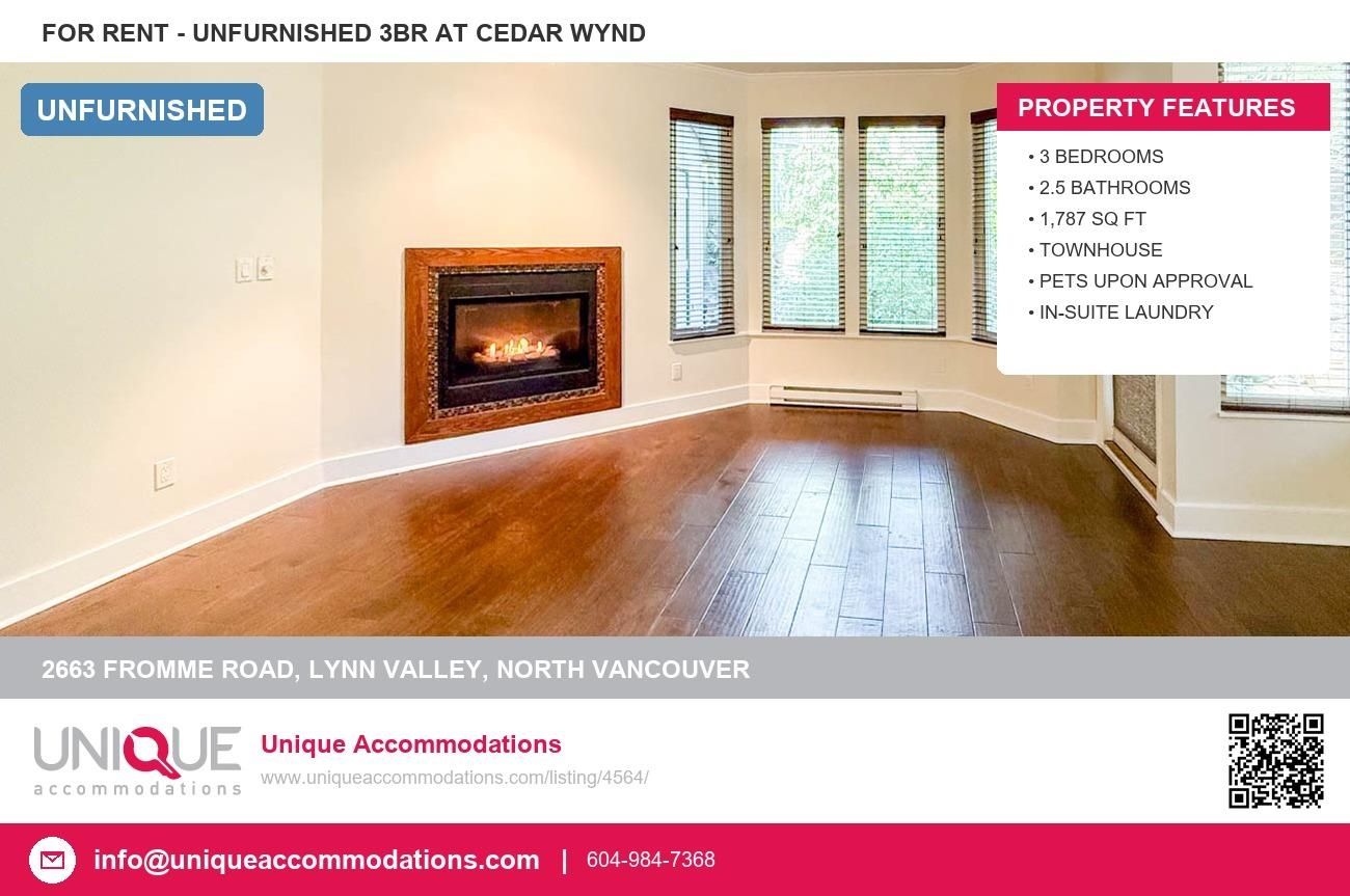 Townhouse for rent in North Vancouver, North Vancouver, 2663 Fromme Road, 263124461 | Realtylink.org