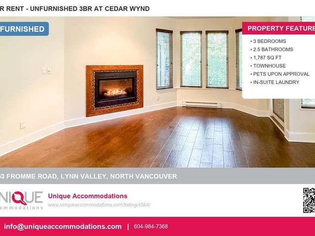 Townhouse for rent in North Vancouver, North Vancouver, 2663 Fromme Road, 263124461 | Realtylink.org