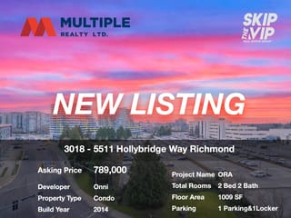 Apartment for sale in Richmond, Richmond, 3018 5511 Hollybridge Way, 263144175 | Realtylink.org