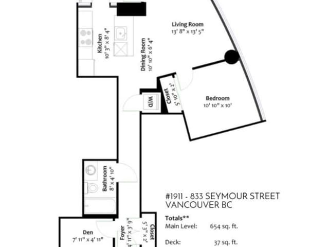 Apartment for sale in Vancouver, Vancouver West, 1911 833 Seymour Street, 263152514 | Realtylink.org