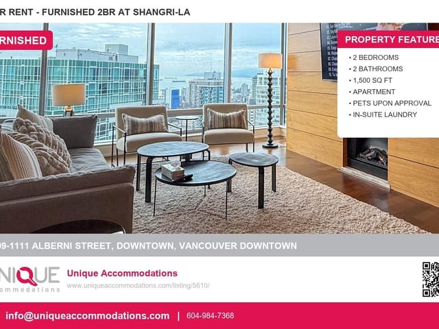 Apartment for rent in Vancouver, Vancouver West, 3309 1111 Alberni Street, 263156552 | Realtylink.org