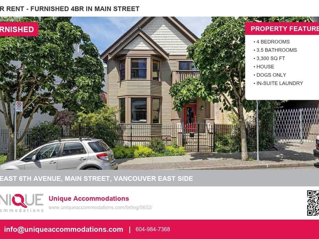 House for rent in Vancouver, Vancouver East, 33 East 6th Avenue, 263159630 | Realtylink.org