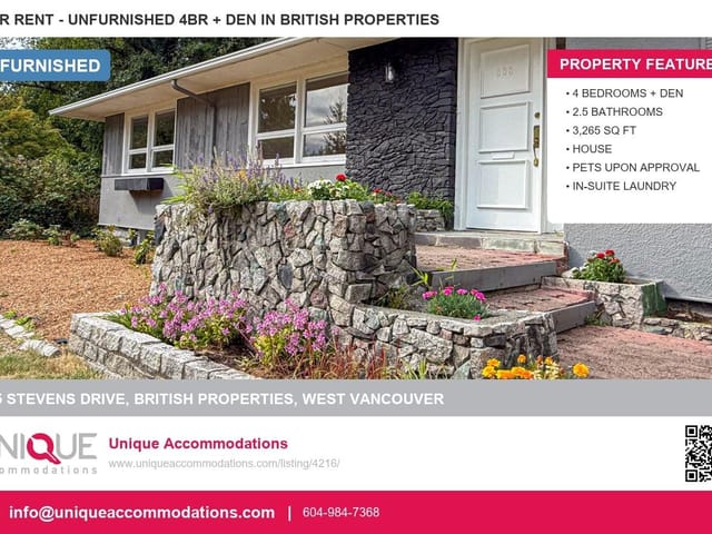 House for rent in West Vancouver, West Vancouver, 555 Stevens Drive, 263172741 | Realtylink.org