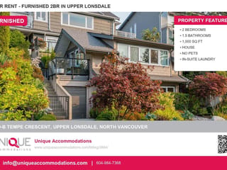 House for rent in North Vancouver, North Vancouver, B 420 Tempe Crescent, 263172756 | Realtylink.org