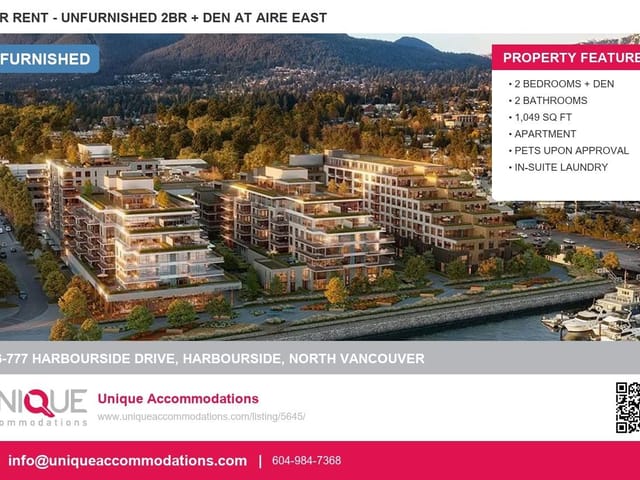 Apartment for rent in North Vancouver, North Vancouver, 406 777 Harbourside, 263176040 | Realtylink.org