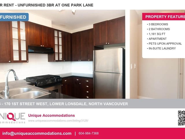 Apartment for rent in North Vancouver, North Vancouver, 606 170 W 1st Street, 263179404 | Realtylink.org