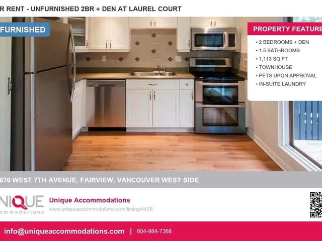 Townhouse for rent in Vancouver, Vancouver West, 13 870 W 7th Avenue, 263179405 | Realtylink.org