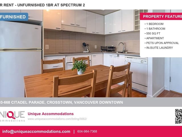 Apartment for rent in Vancouver, Vancouver West, 1603 668 Citadel Parade, 263179987 | Realtylink.org