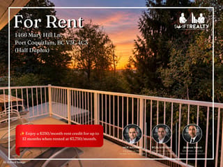 1/2 Duplex for rent in Port Coquitlam, Port Coquitlam, 1466 Mary Hill Drive, 263180921 | Realtylink.org