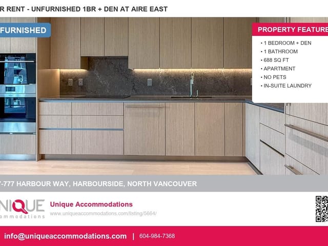 Apartment for rent in North Vancouver, North Vancouver, 607 777 Harbour Way, 263182824 | Realtylink.org