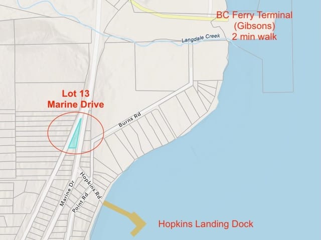 Lot for sale in Gibsons, Sunshine Coast, Lot 13 Marine Drive, 263196142 | Realtylink.org